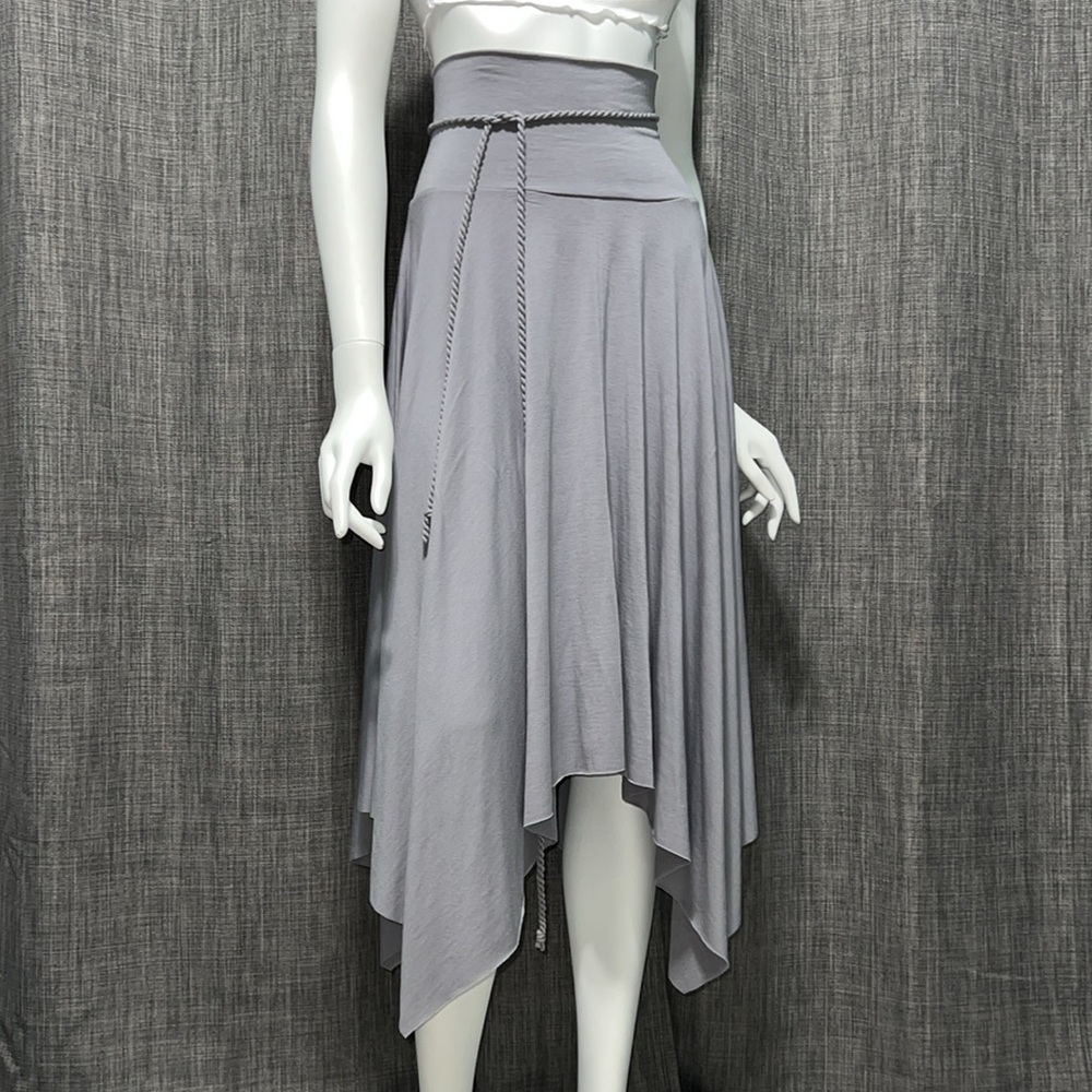 Y2K RARE Forever 21 Uneven Hem High Waisted MIDI A-line Skirt Gray XSmall - Picture 10 of 16